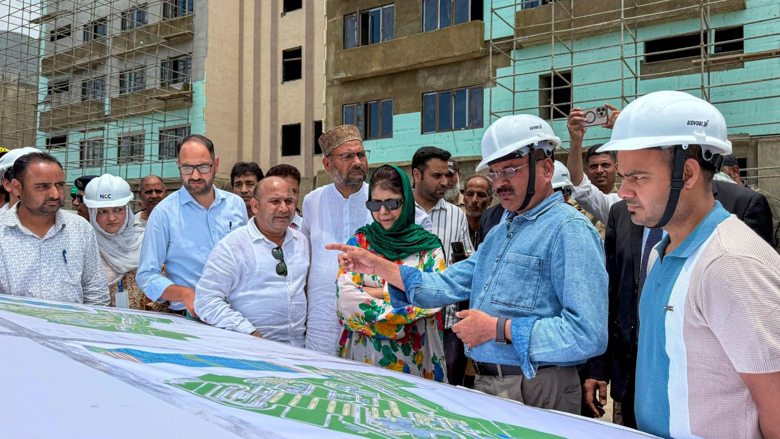 Political Row Erupts as Mehbooba Mufti Conducts Unofficial Review of AIIMS Project in Kashmir