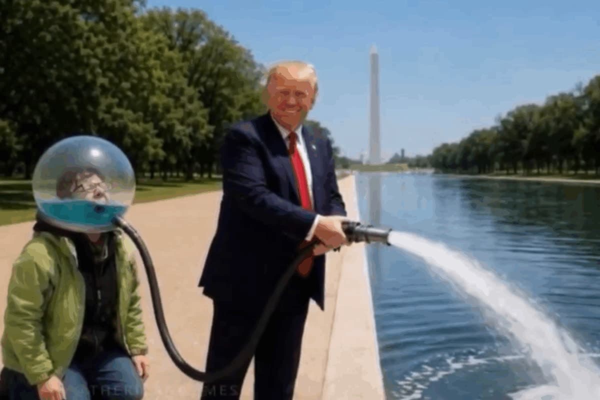 Trump Shares AI Video Showing Lincoln Memorial Reflecting Pool Filled With ‘Liberal Tears’